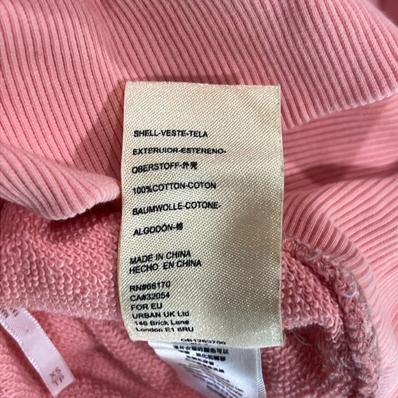 Free People Sweater XS Coral Take Me Back Cropped Open Back Oversized Boho Pink - Picture 5 of 7